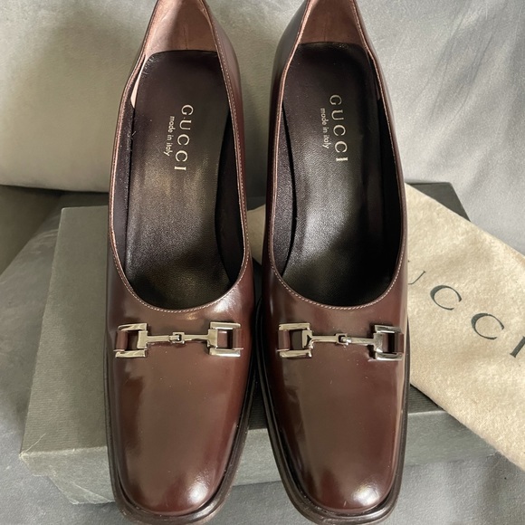 New Gucci Horsebit Brown Chunky Heels - Picture 3 of 10